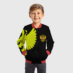 Бомбер детский Герб РФ орёл, цвет: 3D-красный — фото 2