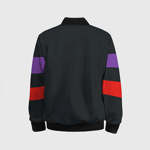 Детский бомбер Ретро текстура 90-х спортивная / 3D-Черный – фото 2