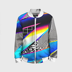 Детский бомбер Neon stripes geometry