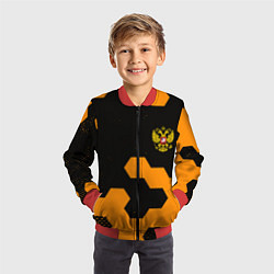 Бомбер детский Герф РФ соты броня, цвет: 3D-красный — фото 2