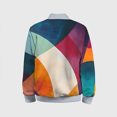 Детский бомбер Геометрическая иллюстрация / 3D-Серый – фото 2