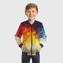 Бомбер детский Подтеки масляных красок, цвет: 3D-синий — фото 2