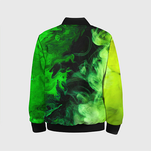Детский бомбер Ядовитый зеленый дым / 3D-Черный – фото 2