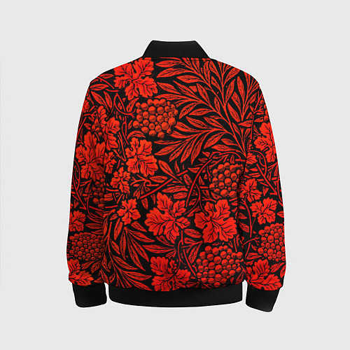 Детский бомбер Красная рябина / 3D-Черный – фото 2
