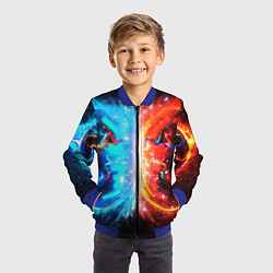 Бомбер детский Битва планет абстракция, цвет: 3D-синий — фото 2