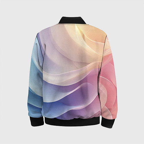 Детский бомбер Текстура с градиентом волны / 3D-Черный – фото 2
