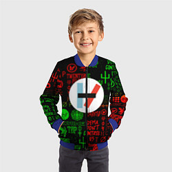 Бомбер детский Twenty one pilots music steel, цвет: 3D-синий — фото 2