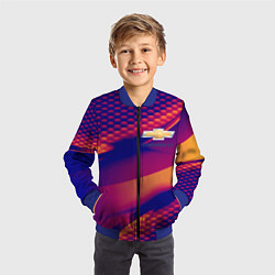 Бомбер детский Chevrolet текстура, цвет: 3D-синий — фото 2