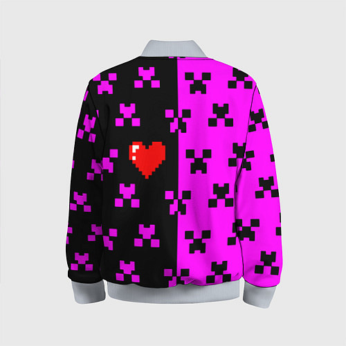 Детский бомбер Minecraft love game / 3D-Серый – фото 2