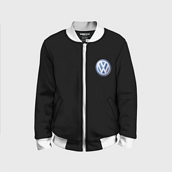 Бомбер детский Volkswagen logo auto, цвет: 3D-белый