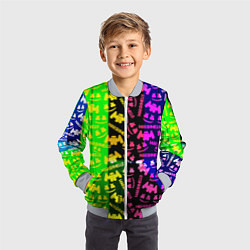 Бомбер детский Marshmello pattern neon steel, цвет: 3D-серый — фото 2