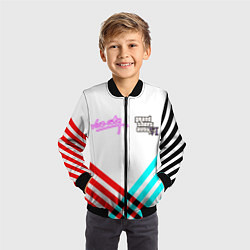 Бомбер детский GTA6 vice city line, цвет: 3D-черный — фото 2