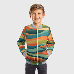 Бомбер детский Поля луга, цвет: 3D-серый — фото 2