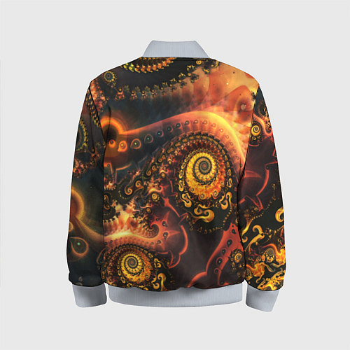 Детский бомбер Оптические узоры фракталы / 3D-Серый – фото 2