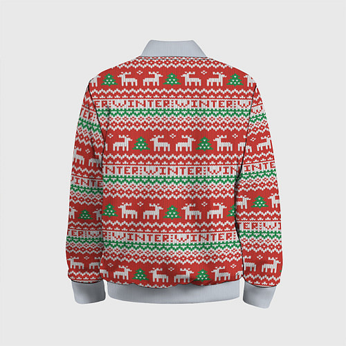 Детский бомбер Deer christmas pattern / 3D-Серый – фото 2