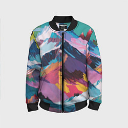 Бомбер детский Горы краски, цвет: 3D-черный