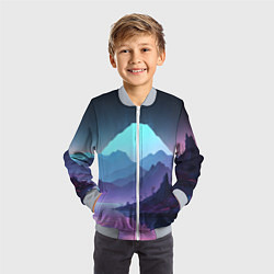 Бомбер детский Неоновая гора, цвет: 3D-серый — фото 2