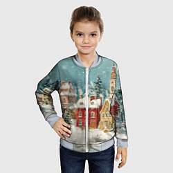 Бомбер детский Праздничный новогодний город, цвет: 3D-серый — фото 2