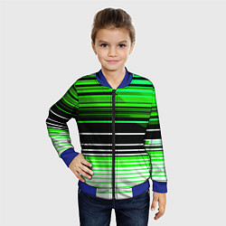 Бомбер детский Разноцветные вертикальные линии, цвет: 3D-синий — фото 2