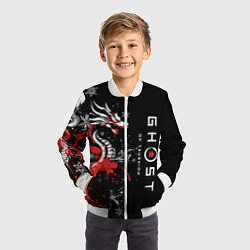 Бомбер детский Ghost of Tsushima - snowflakesv, цвет: 3D-белый — фото 2