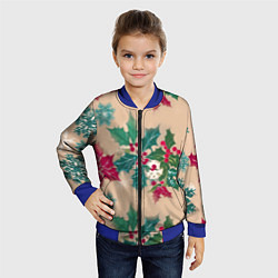 Бомбер детский Новогодний узор, цвет: 3D-синий — фото 2