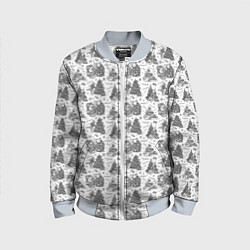 Бомбер детский Новогодние зверята, цвет: 3D-серый