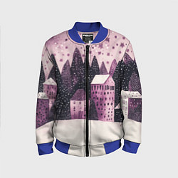 Детский бомбер Новогодние домики в лесу