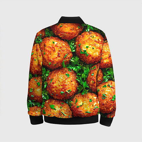 Детский бомбер Котлеты / 3D-Черный – фото 2