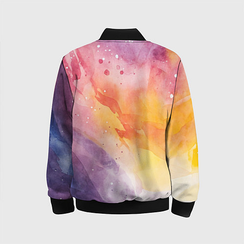 Детский бомбер Краски акварели / 3D-Черный – фото 2