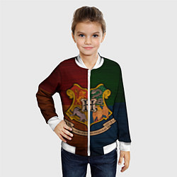 Бомбер детский Hogwarts emblem, цвет: 3D-белый — фото 2
