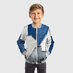 Бомбер детский Сине-белый пэчворк, цвет: 3D-серый — фото 2