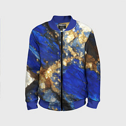 Бомбер детский Золотой минерал в синем камне, цвет: 3D-синий