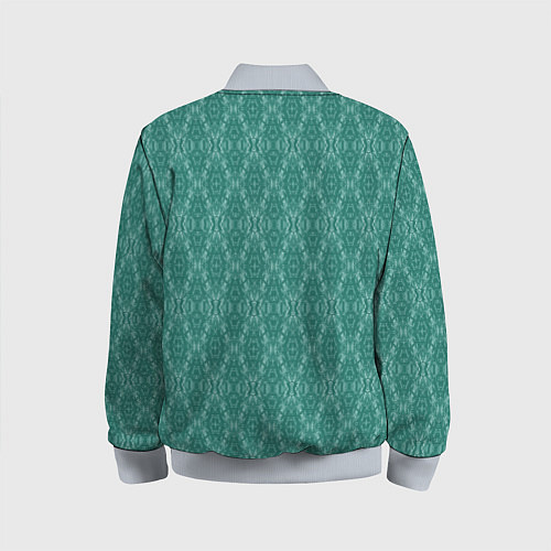 Детский бомбер Бирюзово зеленый геометрический абстрактный узор / 3D-Серый – фото 2