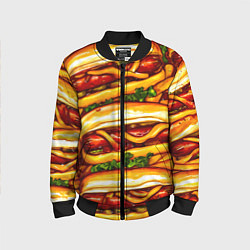 Бомбер детский Хот-доги, цвет: 3D-черный