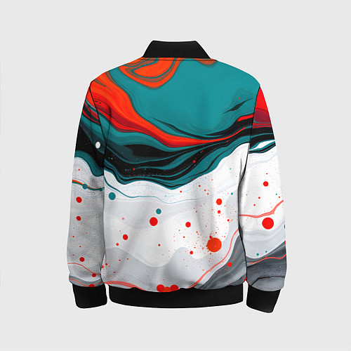 Детский бомбер Эбру красочная абстракция / 3D-Черный – фото 2