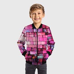 Бомбер детский Pink bricks, цвет: 3D-черный — фото 2