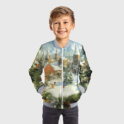 Бомбер детский Фон рождества, цвет: 3D-серый — фото 2