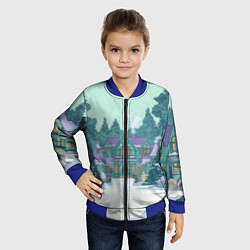Бомбер детский Новый год - двор, цвет: 3D-синий — фото 2