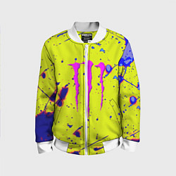 Бомбер детский Monster energy краски, цвет: 3D-белый