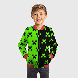 Бомбер детский Майкрафт стиль текстура, цвет: 3D-красный — фото 2