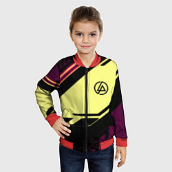 Бомбер детский Linkin park geometry steel, цвет: 3D-красный — фото 2