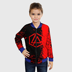 Бомбер детский Linkin park краски всплеск текстура, цвет: 3D-синий — фото 2