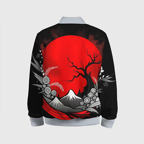 Детский бомбер Природа Японии - абстракция / 3D-Серый – фото 2