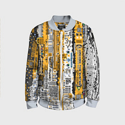 Бомбер детский Cyberpunk pattern yellow, цвет: 3D-серый