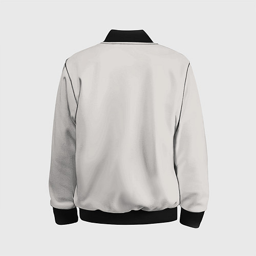 Детский бомбер Вязью Татьяна - красная надпись / 3D-Черный – фото 2