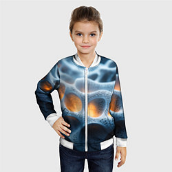 Бомбер детский Объемные соты, цвет: 3D-белый — фото 2