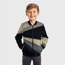 Бомбер детский Фрактальные линии - темный, цвет: 3D-черный — фото 2
