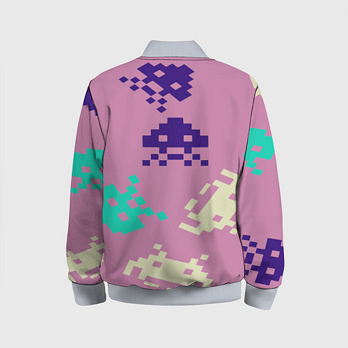 Детский бомбер Пиксели фильтр / 3D-Серый – фото 2