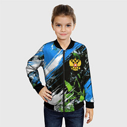 Бомбер детский Герб России на камуфляже, цвет: 3D-черный — фото 2