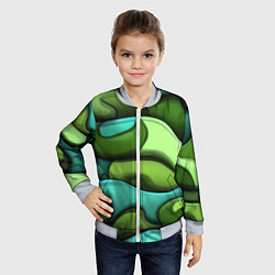 Бомбер детский Объемные камуфляжные полосы, цвет: 3D-серый — фото 2
